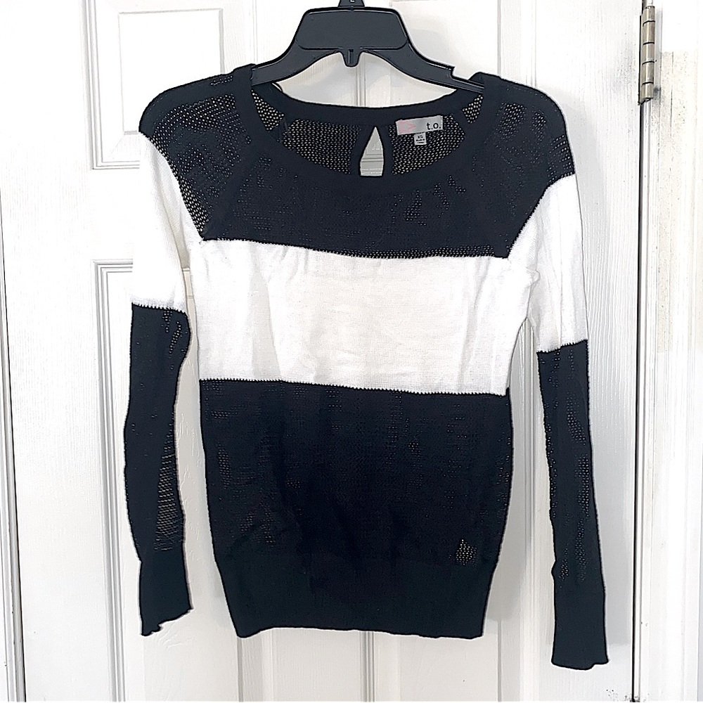Thin Knit B&W Sweater